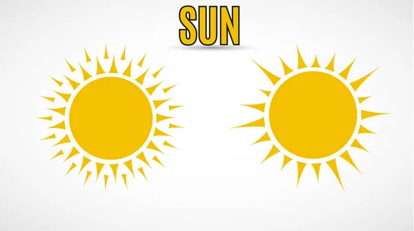 Sun Icon.vector illustration.yellow color.beautiful y brillante . — Archivo Imágenes Vectoriales