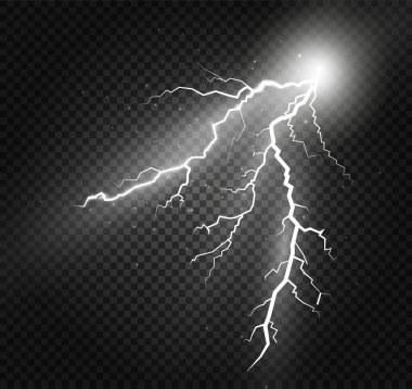 Lightning'ler kümesi. Sihirli ve parlak ışık efektleri.