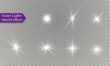 saydam bir arka plan ışığı efekti, üzerinde yıldız vektör çizim. Sparkles ile patlama.