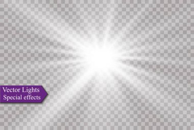 saydam bir arka plan ışığı efekti, üzerinde yıldız vektör çizim. Sparkles ile patlama.