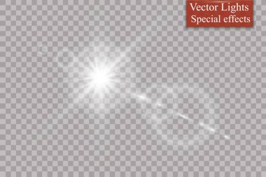 Soyut objektif altın açık güneş ışınları şeffaf özel ışık efekti tasarım.