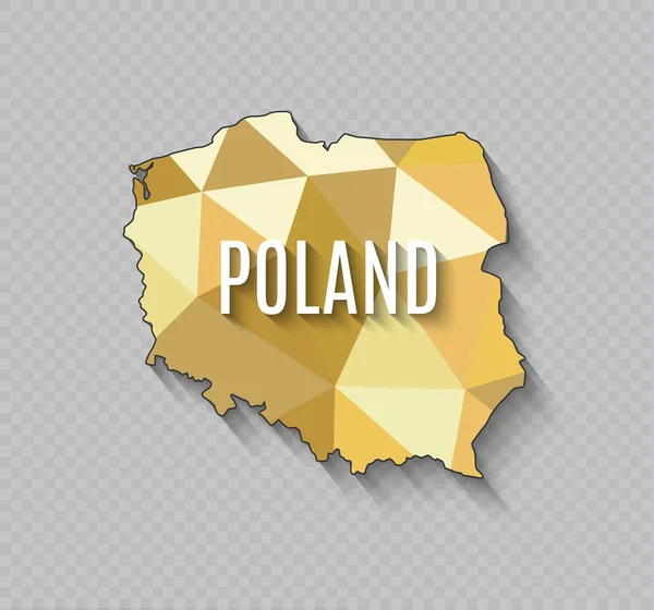 High quality map of Poland with borders of the regions. — Stock Vector