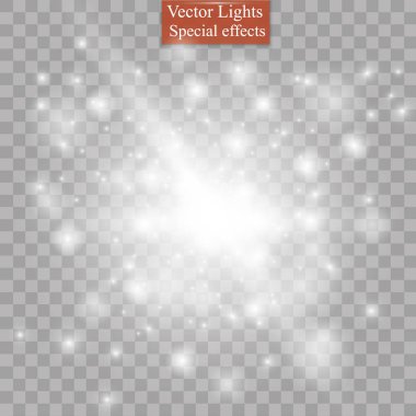 Şeffaf background.bright yıldız üzerinde toz. Parlama ışık efekti.