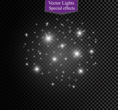 Şeffaf background.bright yıldız üzerinde toz. Parlama ışık efekti.