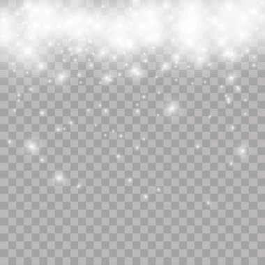 Vektör şeffaf arka plan bulanık bokeh ile izole düşen kar etkisi