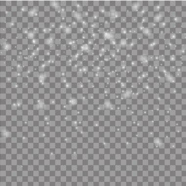 Vektör şeffaf arka plan bulanık bokeh ile izole düşen kar etkisi