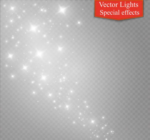 Efeito de luz brilhante. Ilustração vetorial. No Natal. pó abstracto —  Vetores de Stock