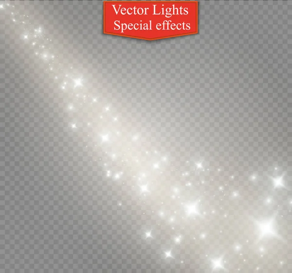 Efeito de luz brilhante. Ilustração vetorial. No Natal. pó abstracto —  Vetores de Stock