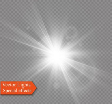 saydam bir arka plan ışığı efekti, üzerinde yıldız vektör çizim. Sparkles ile patlama.