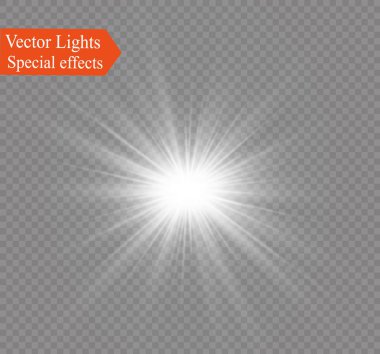 saydam bir arka plan ışığı efekti, üzerinde yıldız vektör çizim. Sparkles ile patlama.