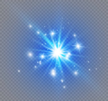 saydam bir arka plan ışığı efekti, üzerinde yıldız vektör çizim. Sparkles ile patlama.