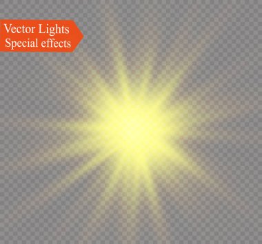 saydam bir arka plan ışığı efekti, üzerinde yıldız vektör çizim. Sparkles ile patlama.