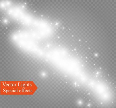 Şeffaf background.bright yıldız üzerinde toz. Parlama ışık efekti.