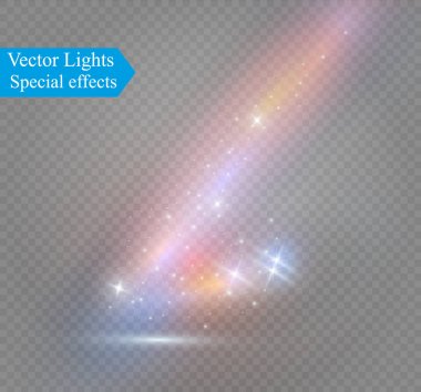 Soyut vektör parlayan sihirli yıldız ışığı efekti neon bulanıklık gelen kavisli.