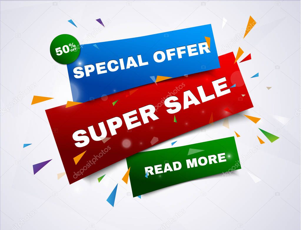 Sale banner template and special offer.. Vector illustration.