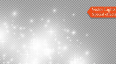 Şeffaf background.bright yıldız üzerinde toz. Parlama ışık efekti.