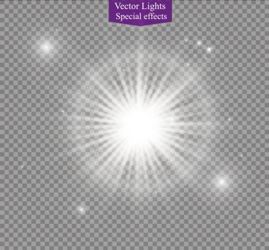 saydam bir arka plan ışığı efekti, üzerinde yıldız vektör çizim. Sparkles ile patlama.