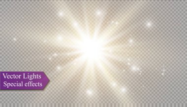 saydam bir arka plan ışığı efekti, üzerinde yıldız vektör çizim. Sparkles ile patlama.