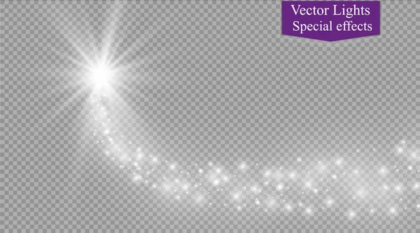 Estrelas de efeito brilho de luz explode com brilhos isolados em fundo transparente . —  Vetores de Stock