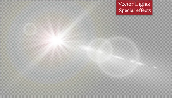 Абстрактна лінза золотий передній сонячний спалах прозорий спеціальний дизайн світлового ефекту — стоковий вектор