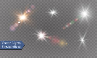 saydam bir arka plan ışığı efekti, üzerinde yıldız vektör çizim. Sparkles ile patlama.
