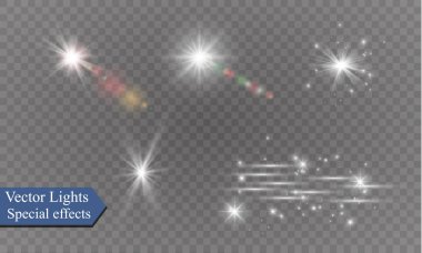 saydam bir arka plan ışığı efekti, üzerinde yıldız vektör çizim. Sparkles ile patlama.