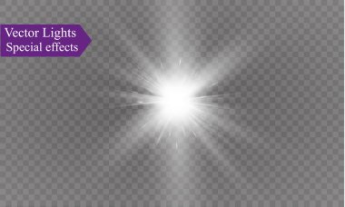 saydam bir arka plan ışığı efekti, üzerinde yıldız vektör çizim. Sparkles ile patlama.