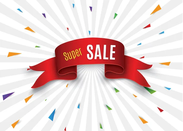 Big Sale Banner. Super Sale Banner Ribbon. Векторная миграция . — стоковый вектор