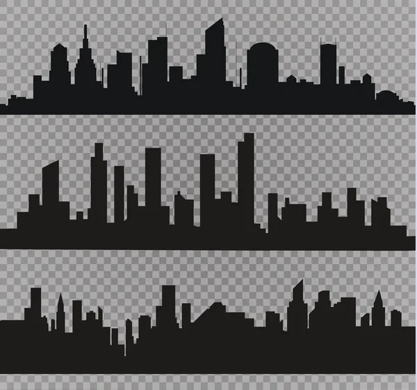 Het silhouet van de stad in een vlakke stijl. Moderne stedelijke landscape.vector afbeelding. — Stockvector