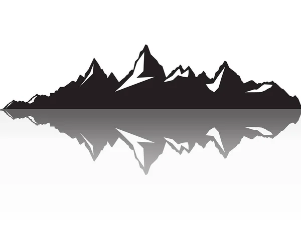 Fekete-fehér hegyi sziluettek halmaza. Háttér határán a Sziklás-hegység. Vektoros illusztráció. — Stock Vector