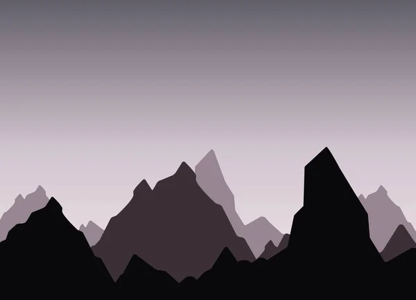 Panorama horizontal de beau lever de soleil dans les montagnes. Illustration vectorielle — Image vectorielle