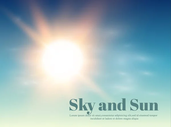 Solen och himlen. Väder och prognos en Transparent bakgrund. Vektorillustration — Stock vektor