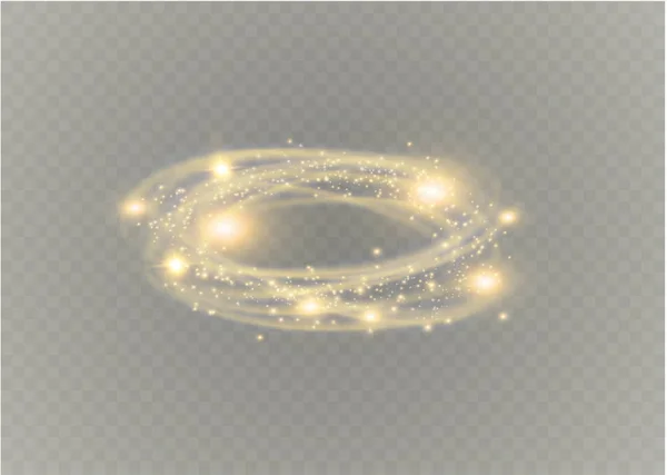 Runde Linse Flare transparenten Lichteffekt. abstrakte Kreuzellipse. Rotationsglühlinie. Macht Energie. glühende Ringspuren Hintergrund. runder, glänzender Rahmen. Vektorkreis. — Stockvektor