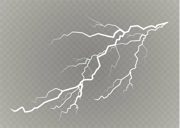 Um conjunto de efeitos de luz mágica e brilhante relâmpago. Ilustração vetorial. Descarregar corrente eléctrica. Corrente de carga. Fenómenos naturais. Ilustração do efeito energético. Sinal luminoso brilhante e faíscas —  Vetores de Stock