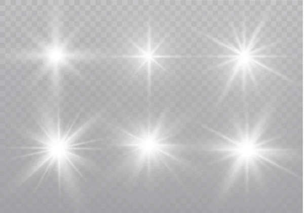 Star on a transparent background,light effect,vector illustration. burst with sparkles. — Stock Vector