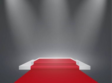 Parlak lights.spotlight.lighting.vector çizim ile inscription.podium kazananlar ile koyu arka plan güzel podyumda