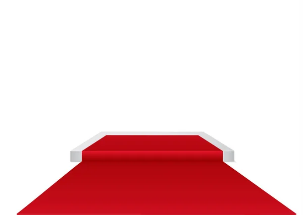 Tapis rouge sur un podium.the circulaire podium des gagnants.illustration vectorielle.Étape avec pour cérémonie de remise des prix — Image vectorielle