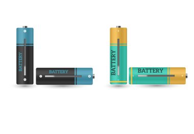 Parmak düşük pil ve göstergeleri, yüksek vektör isolated.vector çizim ile pil şarj cihazı