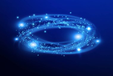 Mavi kıvılcım ve glitter özel ışık efekti yıldız. Sihirli toz parçacıklarının köpüklü. Işık parlama özel efekt ile ışınları ışık ve sihirli parıldıyor. Kızdırma şeffaf vektör, patlama, glitter