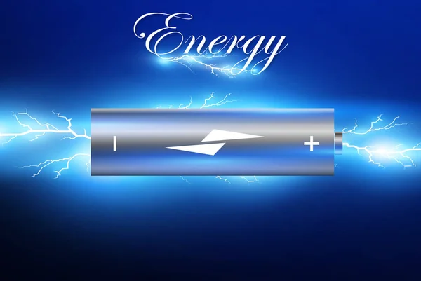 Batterien mit elektrischer Ladung, pulse.lightning und electricity.vector Illustration. — Stockvektor