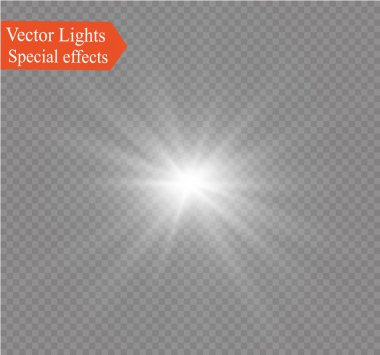 saydam bir arka plan ışığı efekti, üzerinde yıldız vektör çizim. Sparkles ile patlama.