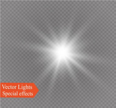 saydam bir arka plan ışığı efekti, üzerinde yıldız vektör çizim. Sparkles ile patlama.