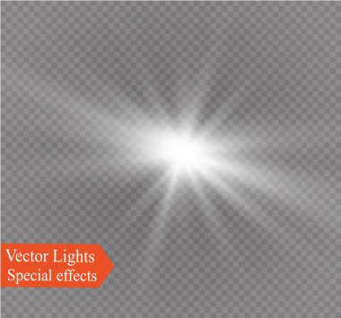 saydam bir arka plan ışığı efekti, üzerinde yıldız vektör çizim. Sparkles ile patlama.