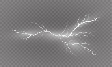 Yıldırım sihirli ve parlak ışık efektleri kümesi. Vektör çizim. Elektrik akımı deşarj. Geçerli şarj edin. Doğal olayların. Enerji etkisi illüstrasyon. Parlak bir ışık parlaması ve kıvılcım