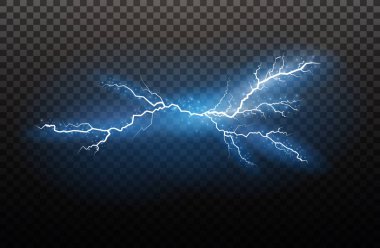 A set of lightning Magic and bright light effects. Vector illustration. Discharge electric current. Charge current. Natural phenomena. Energy effect illustration. Bright light flare and sparks clipart