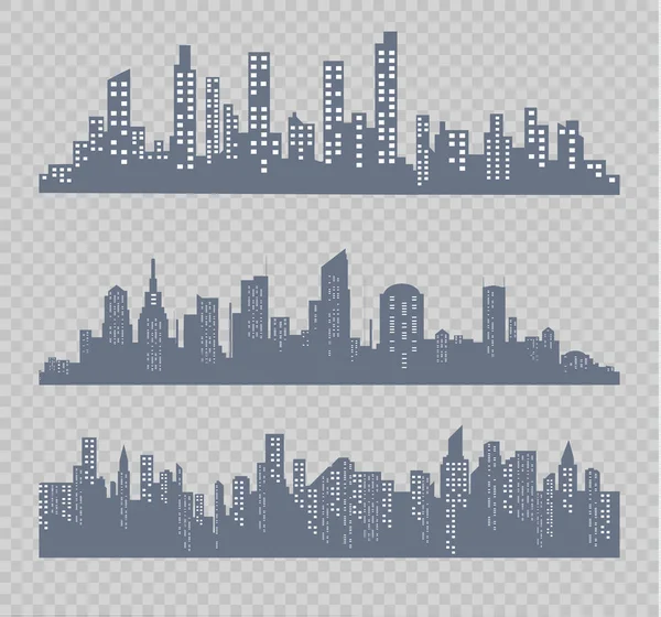 Silhuetten av staden i en platt stil. Moderna urbana landscape.vector illustration. — Stock vektor