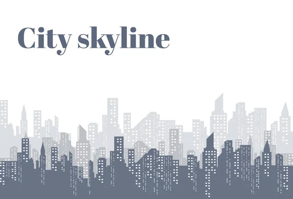 A silhueta da cidade em um estilo plano. Ilustração urbana moderna do landscape.vector . — Vetor de Stock