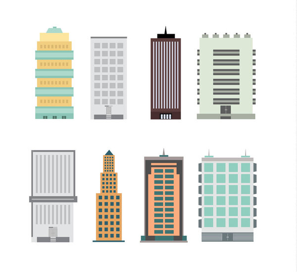 The silhouette of the city in a flat style. Modern urban landscape.vector illustration.