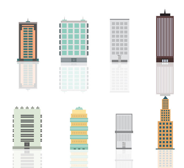 The silhouette of the city in a flat style. Modern urban landscape.vector illustration.