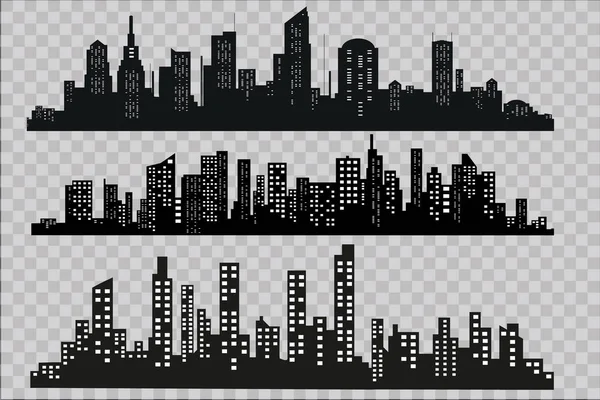 La silhouette de la ville dans un style plat. Illustration moderne de paysage urbain.vectoriel . — Image vectorielle